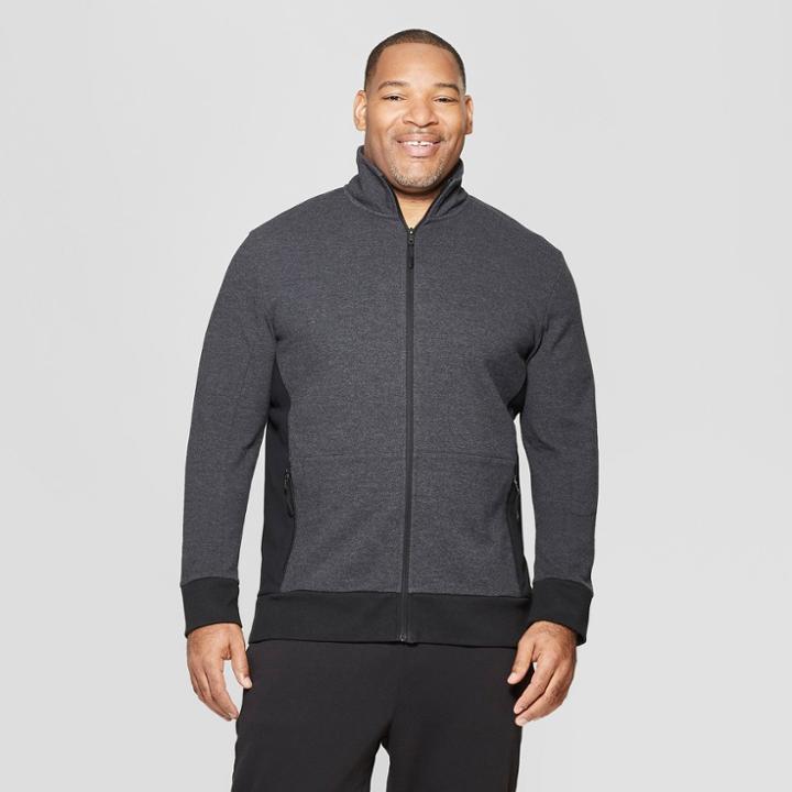 Men's Tall Long Sleeve Track Jacket - Goodfellow & Co Deep Charcoal