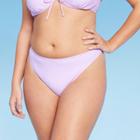 Women's Mid-waist Extra High Leg Cheeky Bikini Bottom - Wild Fable Lilac Purple