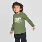 Toddler Boys' Happy & Thankful Graphic Long Sleeve T-shirt - Cat & Jack Olive 2t, Boy's, Green