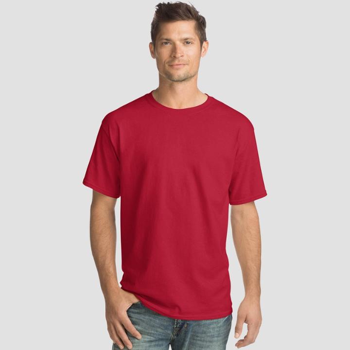 Hanes Men's 4pk Short Sleeve Comfort Wash T-shirt - Deep Red