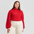 Women's Plus Size Pullover Sweatshirt - Ava & Viv Red X