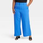 Women's High-rise Wide Leg Pants - Ava & Viv Blue