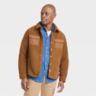 Men's Tall Sherpa Long Sleeve Shacket - Goodfellow & Co Brown