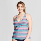 Costa Del Sol Women's Plus Size Striped Tankini Top - 3x,