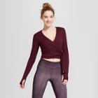 Women's Long Sleeve Wrap Top - Joylab Red Wine
