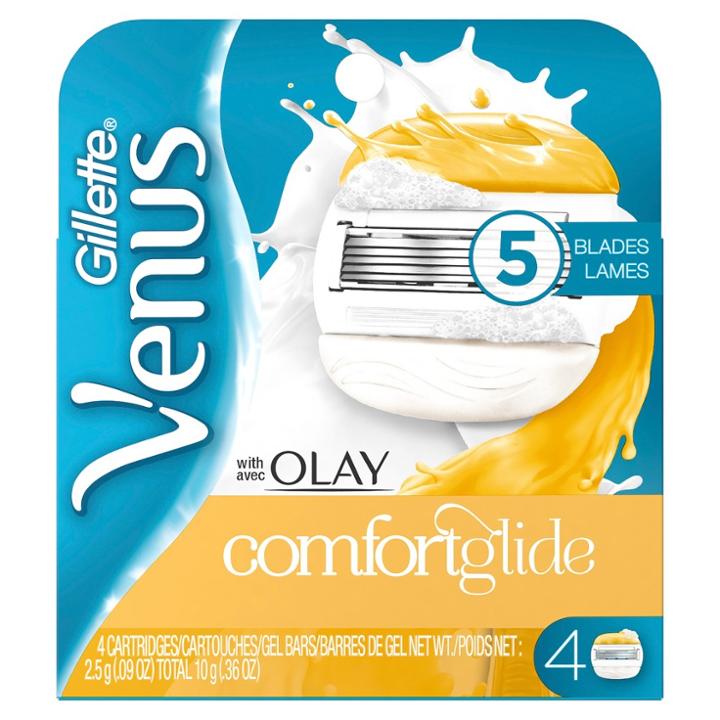 Venus Comfortglide Plus Olay Coconut Scented 5-blade Women's Razor Blade Refills