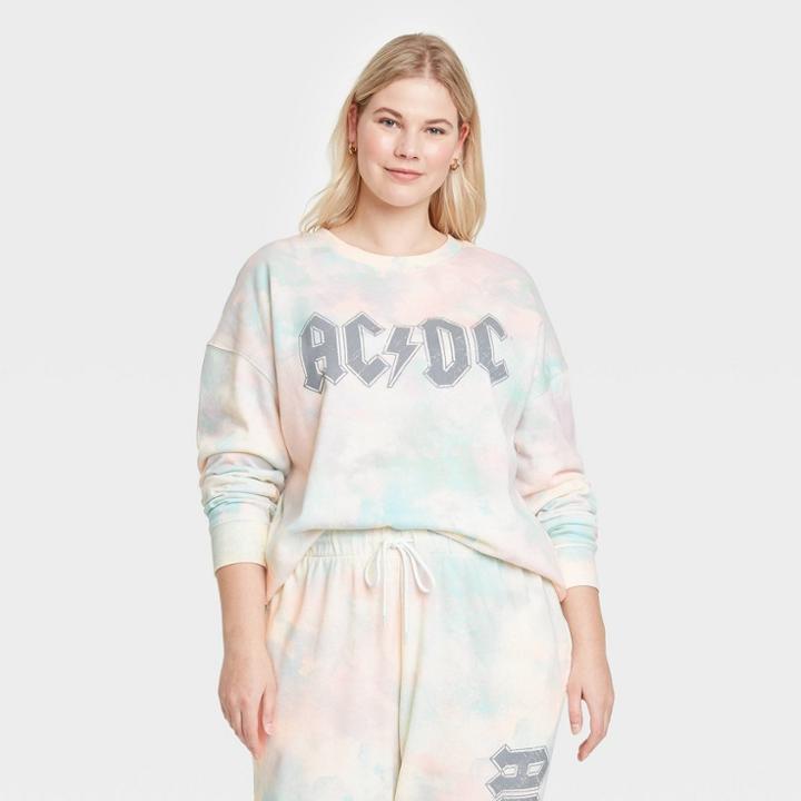 Women's Ac/dc Plus Size Washed Graphic Sweatshirt