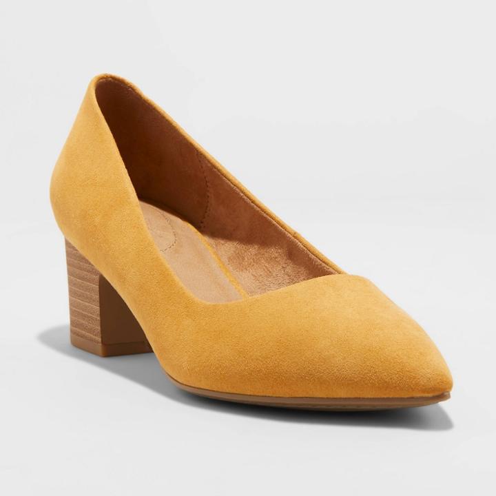 Women's Marlow Mid Block Heel Pump - Universal Thread Yellow
