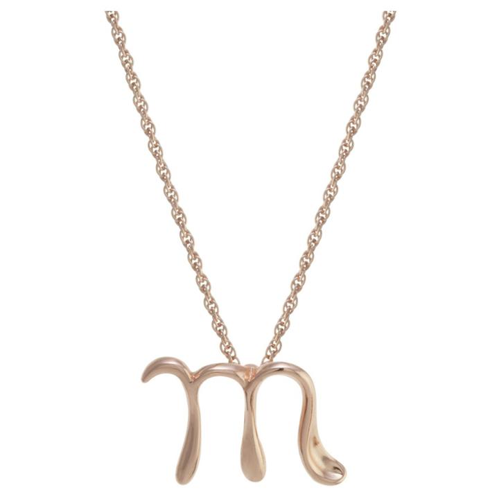 Distributed By Target Women's Rose Gold Over Sterling Silver Cursive Script Initial Pendant - M (18), Size: Medium, Rose Gold -