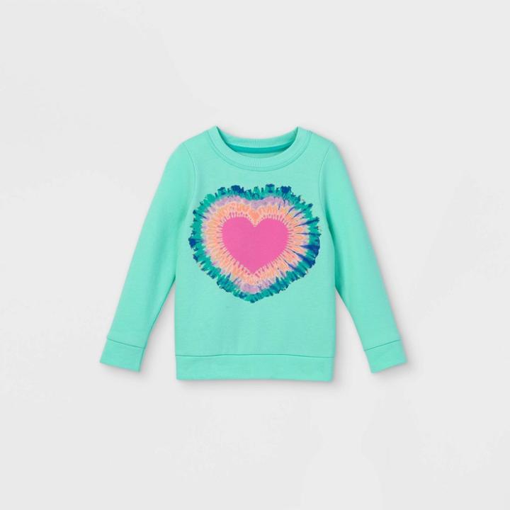 Toddler Girls' Tie-dye Sweatshirt - Cat & Jack Teal