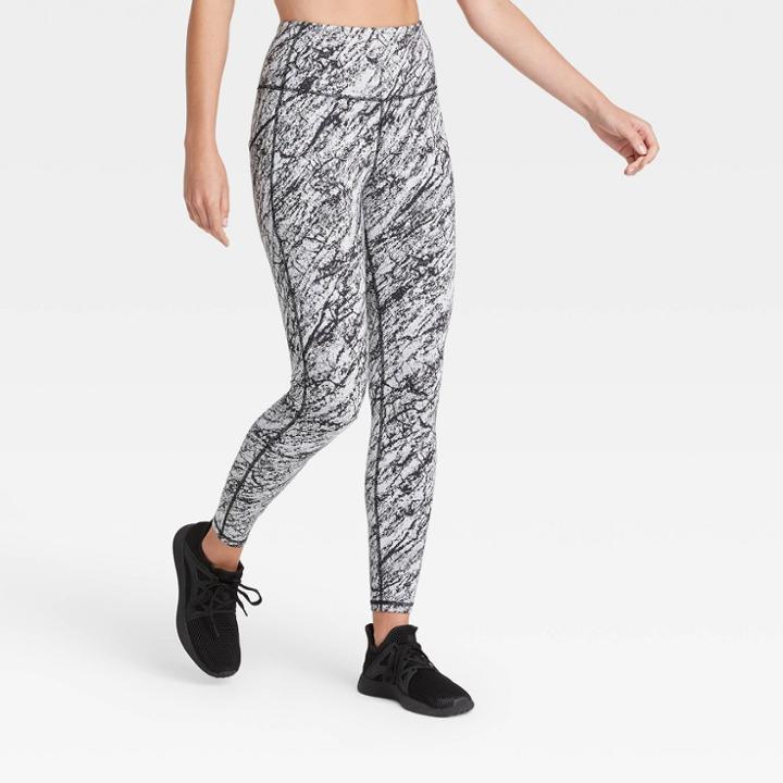 Women's Marble Premium High-waisted Leggings - All In Motion Black