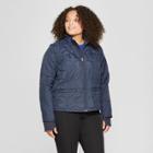 Women's Plus Size Adaptive Short Quilted Jacket - A New Day Navy X, Blue