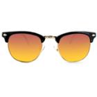 Target Men's Clubmaster Sunglasses With Red Mirrored Lenses - Black,