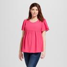 Maternity Flutter Sleeve Woven Top - Isabel Maternity By Ingrid & Isabel Disco Pink