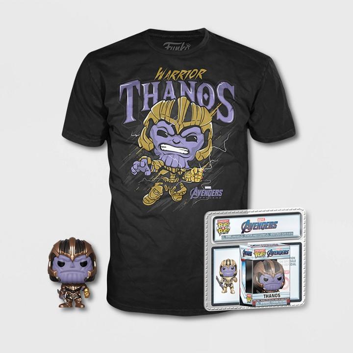 Funko Boys' Thanos Short Sleeve T-shirt With Mini Funk Pop! - Black