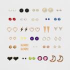 Mixed Love, Moon, Post Back Stud Earring Set 30ct - Wild Fable,