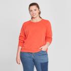 Women's Plus Size Crew Sweatshirt - Universal Thread Orange