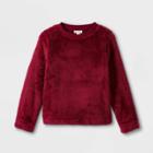 Girls' Sherpa Pullover Sweatshirt - Cat & Jack Berry Red