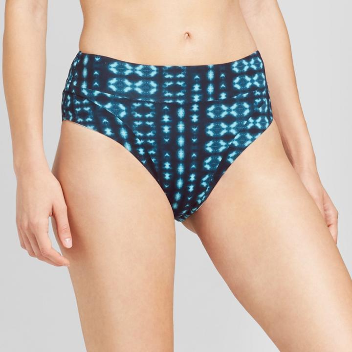 Sunn Lab Swim Sunn Lab Women's Batik Cheeky High Waist Swim Bikini Bottom - Indigo Batik