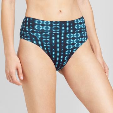 Sunn Lab Swim Sunn Lab Women's Batik Cheeky High Waist Swim Bikini Bottom - Indigo Batik