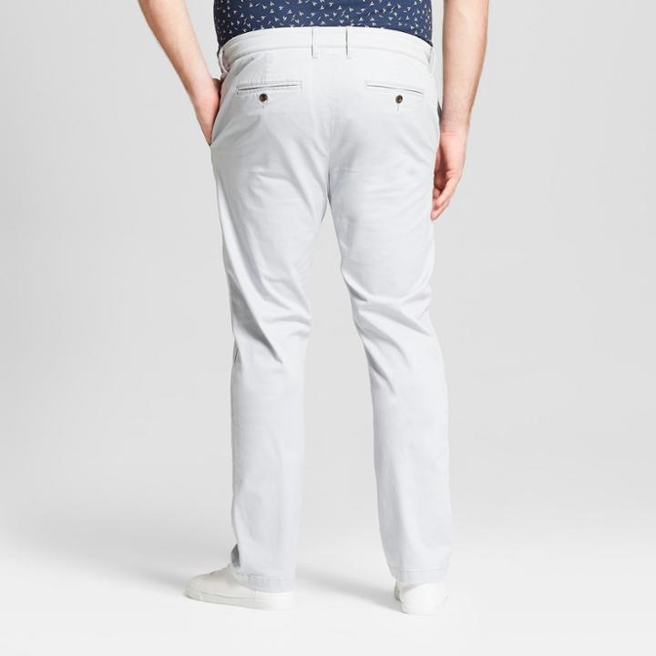 Men's Big & Tall Slim Fit Hennepin Chino Pants - Goodfellow & Co Light Gray 46x32,