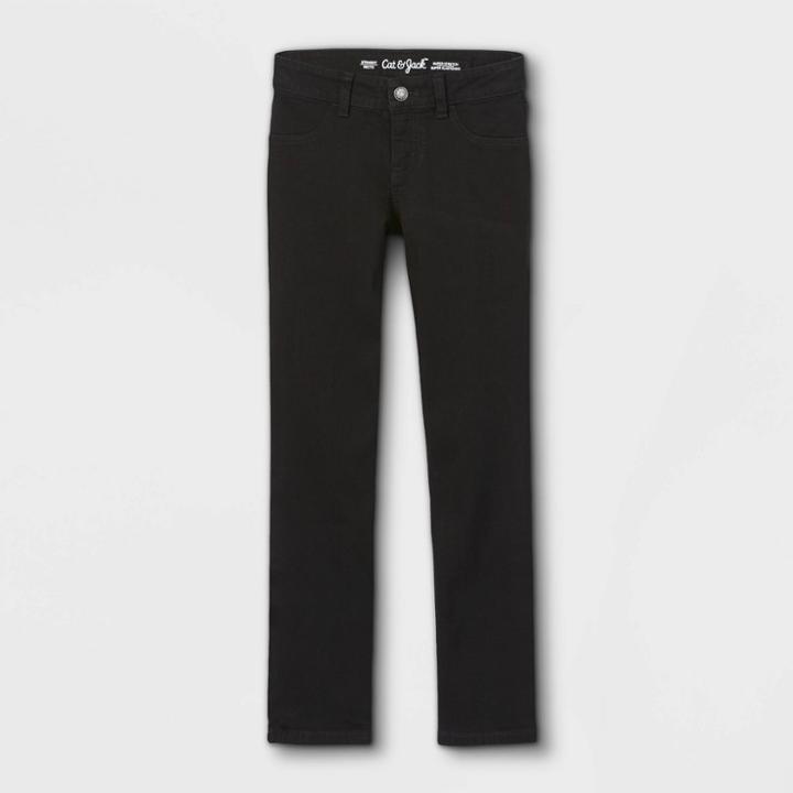 Girls' Mid-rise Straight Jeans - Cat & Jack Black