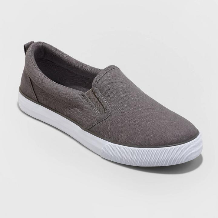 Women's Millie Wide Width Twin Gore Slip-on Sneakers - A New Day Charcoal Gray