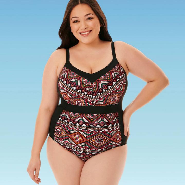 Women's Plus Slimming Control Pieced One Piece Swimsuit - Beach Betty By Miracle Brands 1x, Women's, Size: 1xl,