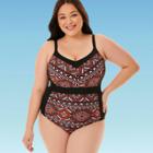Women's Plus Slimming Control Pieced One Piece Swimsuit - Beach Betty By Miracle Brands 1x, Women's, Size: 1xl,
