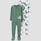Baby Boys' 2pk Dino Footed Pajama - Just One You Made By Carter's Green