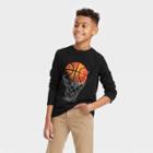 Boys' Basketball Hoop Long Sleeve Graphic T-shirt - Cat & Jack Black