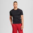 Men's Compression Jacquard Mesh Pieced Short Sleeve T-shirt - C9 Champion Black