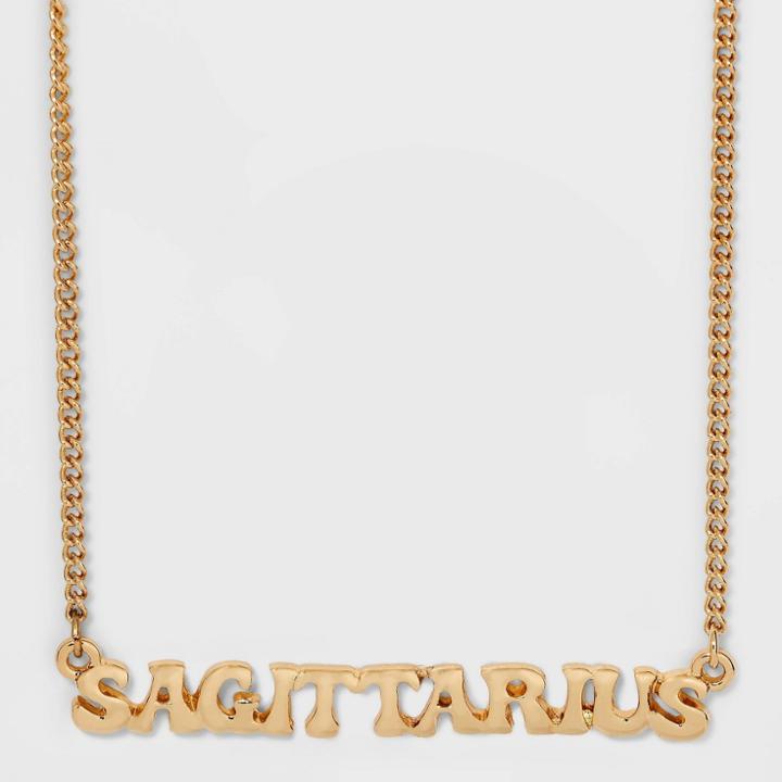 Zodiac Sagittarius Pendant Necklace - Wild Fable Gold