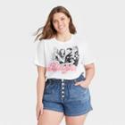 Bravado Women's Plus Size Black Pink Short Sleeve Graphic T-shirt - White