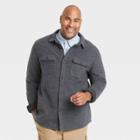 Men's Tall Regular Fit Stretch Canvas Chore Shirt Jacket - Goodfellow & Co Black