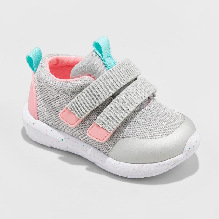 Toddler Girls' Dustina Adjustable Easy Close Sneakers - Cat & Jack Gray