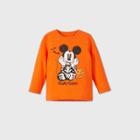 Disney Toddler Boys' Mickey Mouse Scary Cute Halloween Long Sleeve Graphic T-shirt - Orange