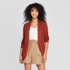 Women's Long Sleeve Cocoon Cardigan - A New Day Brown