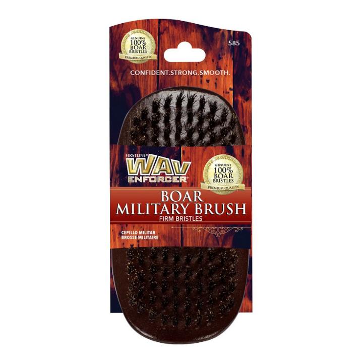 Firstline Wavenforcer Military Brush - Wood, Dark Oak