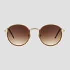 Women's Vegan Leather Wrapped Sunglasses - Universal Thread Caramel/gold