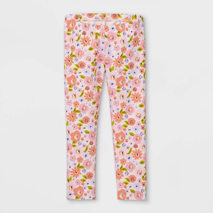 Toddler Girls' Floral Leggings - Cat & Jack Pink