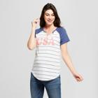 Maternity Short Sleeve Striped Usa T-shirt - Grayson Threads - White/navy L, Infant Girl's