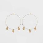 Seed Beaded And Charm Hoop Earrings - Wild Fable White