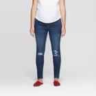 Maternity Distressed Jeggings - Isabel Maternity By Ingrid & Isabel Dark Blue