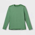 Boys' Long Sleeve Soft Gym T-shirt - All In Motion Green