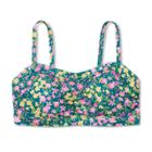 Kona Sol Women's Post Mastectomy Floral Print Shirred Bandeau Bikini Top - Kona