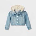 Toddler Girls' Heart Hood Denim Jacket - Cat & Jack Light Wash
