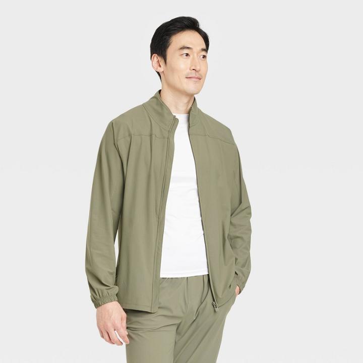 Men's Lightweight Tricot Jacket - All In Motion Wood Gray