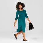 Maternity Ruched 3/4 Sleeve Dress - Isabel Maternity By Ingrid & Isabel Teal M, Women's, Blue