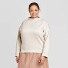 Women's Plus Size Mock Turtleneck Sweatshirt - Prologue Cream X, Women's, Beige